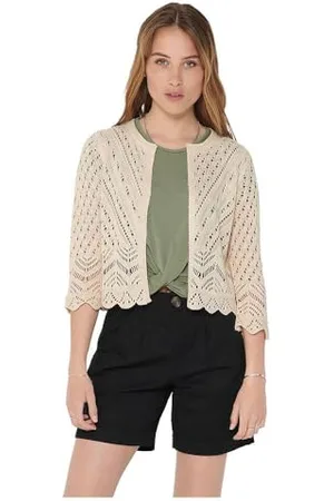 JDY Damen sun 3/4 Cropped KNT Cardigan, , L EU