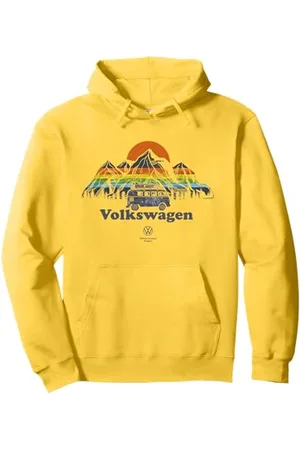 Volkswagen Campervan Color Stripe Mountains Pullover Hoodie