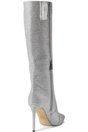 Michael Kors Damen RUE Stiletto Boots, Silver, 40 EU