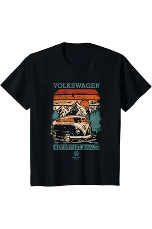 Volkswagen Kinder Adventure Awaits Typ 2 T1 Campervan Kids T-Shirt