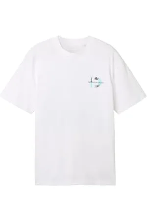 TOM TAILOR Herren Sommer T-Shirt mit Fotoprint am Rücken, , XL