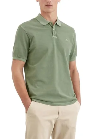 Marc O’ Polo Marc OߴPolo Herren Kurzarm-Poloshirt aus Bio-Baumwolle Regular Fit, Grün (Luscious Moss), 3XL