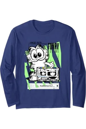 Garfield Retro Katze Kassette Langarmshirt