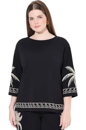 Ulla Popken Damen große Größen Übergrößen Plus Size Palms Sweatshirt