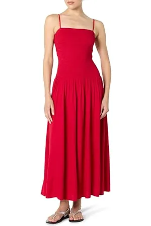 THE DROP Florencia Smocked Bodice Linen Maxi Dress Maxikleid, , XL