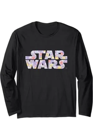 STAR WARS Iconic Spring Flowers Pastel Colors Big Chest Logo Langarmshirt