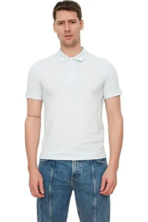 Trendyol Blue Men Slim Fit Polo Kragen Kurzarm Polo,