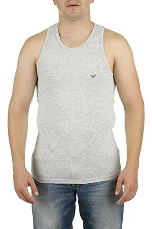 Emporio Armani Herren Tank Iconic Logoband Schlafanzugoberteil, Grau, Gr. S