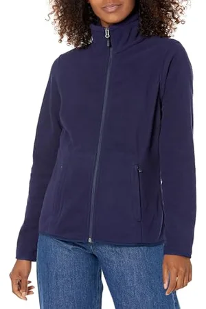 Amazon Damen Weiche Polarfleece-Jacke mit durchgehendem Reißverschluss in klassischer Passform (erhältlich in Übergrößen), , L