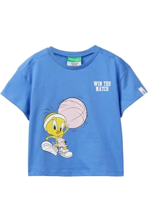 Benetton Mädchen T-Shirt 3I1XG10HF Kurzarm Shirt,