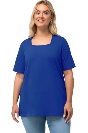 Ulla Popken Damen große Größen Übergrößen Plus Size T-Shirt, A-Linie, Carree-Ausschnitt, Halbarm