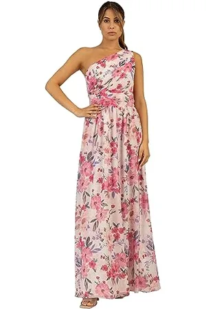 Apart APART One-Shoulder Abendkleid mit Plissee-Drapierung vorne und Smoke-Einsatz hinten, , 38