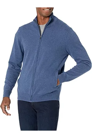 Amazon Herren Pullover mit durchgehendem Reißverschluss, , L