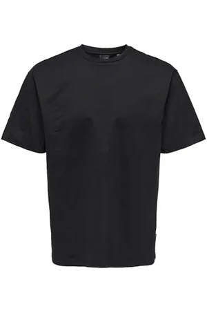 Only & Sons Herren Rundhals T-Shirt ONSFRED - Relaxed Fit S-XXL Weiss, Größe:XXL, Farbe:Black 22022532