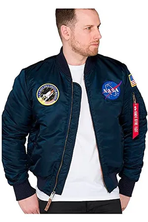 Alpha Industries Herren MA-1 VF NASA Bomberjacke, Rep.Blue, Medium