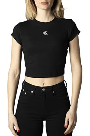 Calvin Klein Jeans CK RIB BABY TEE Kurzarm Strickoberteile Damen, , XS