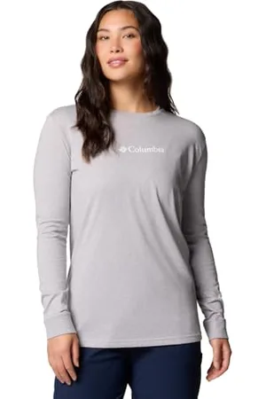 Columbia Damen North Cascades Langarm Langärmeliges T-Shirt, Grau meliert/Edelstein, XL