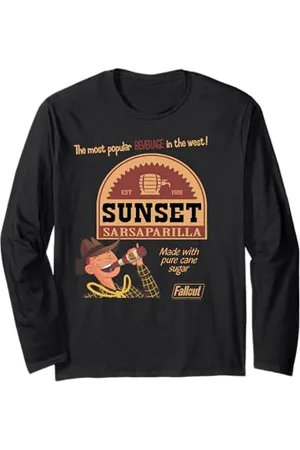 Fallout Video Game Sunset Sarsaparilla Vintage Ad Langarmshirt