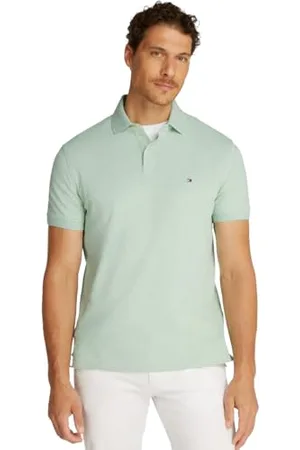 Tommy Hilfiger Herren Poloshirt Kurzarm 1985 Regular Fit, Türkis (Mint Gel Heather), XXL