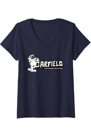 Garfield Damen - Coolcat Fluent in Sarcasm T-Shirt mit V-Ausschnitt