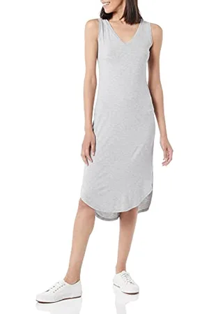 Amazon Damen Ärmelloses Midikleid aus Jersey mit V-Ausschnitt und normaler Passform (zuvor Daily Ritual), , S