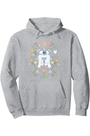 STAR WARS Cute R2D2 Floral Spring Vibes Big Chest Logo Pullover Hoodie