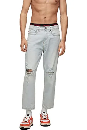 HUGO BOSS Herren 340 Hellblaue Regular-Fit Jeans aus festem Denim 34/34