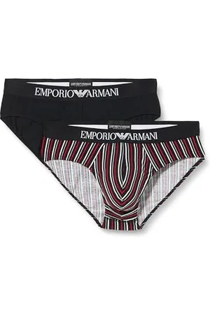 Emporio Armani Herren Stretch Cotton Classic Pattern Mix 2pack Briefs, , XL (2er Pack)