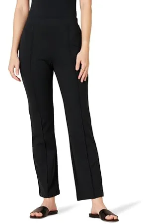 Amazon Damen Knöchellange Schlupfhose Aus Ponte Mit Mittelhohem Bund, , M