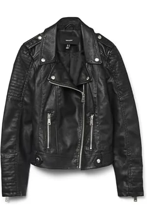VERO MODA Damen Kunstleder-Jacke VMKerriultra Biker-Style 10228728 Black XL