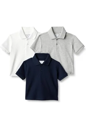Amazon Jungen Poloshirt aus Baumwoll-Piqué mit Stretch-Anteil, 3er-Pack, , 10 Jahre