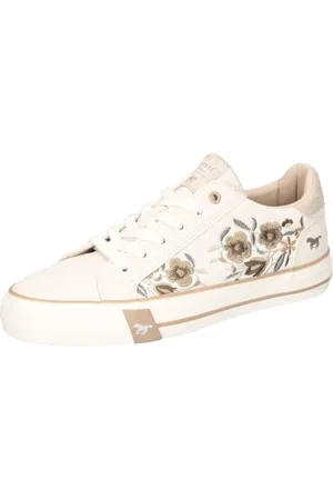Mustang Damen 1272-312 Schnuerhalbschuh, Weiss/beige, 42 EU