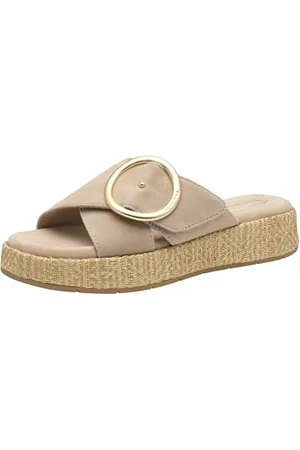 Tamaris Comfort Damen Pantoletten aus Leder mit Klettverschluss, , 42 EU