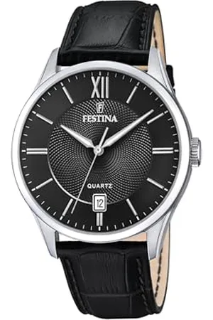 Festina Herren Analog Quarz Uhr mit Leder Armband F20426/3