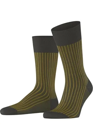 Falke Herren Socken Oxford Stripe M So Baumwolle gemustert 1 Paar, , 43-44