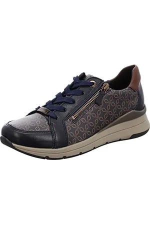 ARA Damen Osaka Sneaker, BLAU,BLAU-Nuts/Nuts, 36.5 EU Weit