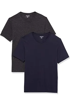 Amazon Herren T-Shirt mit kurzen Ärmeln, V-Ausschnitt und schmaler Passform, 2er-Pack, , XL
