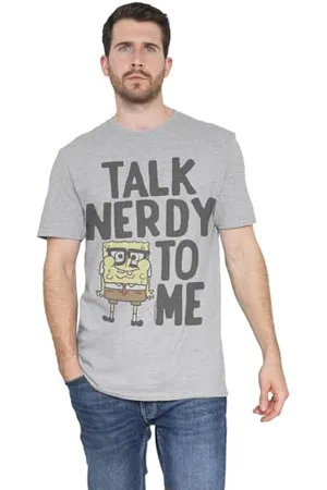 Spongebob Unisex Talk Nerdy to Me Adult T-Shirt, , M