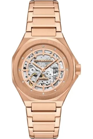 Armani Exchange Damen Analog Automatik Uhr mit Edelstahl Armband AX4619