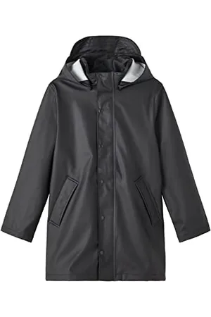 NAME IT Unisex NKNDRY RAIN Jacket Long 1FO NOOS Regenjacke, Black, 116