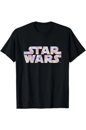 STAR WARS Iconic Spring Flowers Pastel Colors Big Chest Logo T-Shirt