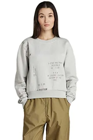 G-Star RAW Damen Cropped Allover Loose Sweatshirt, , XL