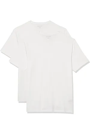 Amazon Herren T-Shirt mit kurzen Ärmeln, V-Ausschnitt und schmaler Passform, 2er-Pack, , S