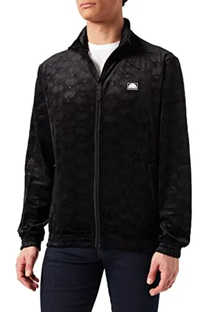 Southpole Herren AOP Velour Jacket, black, L
