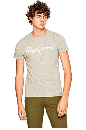 Pepe Jeans Herren Original Stretch N T-shirt, Grau (Grey Marl), M