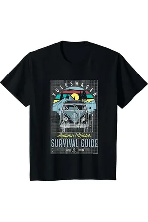 Volkswagen Kinder Typ 2 T1 Campervan Survival Guide Kids T-Shirt