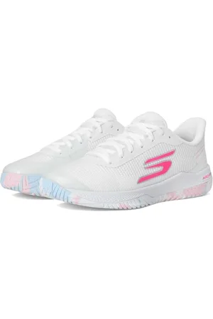 Skechers Damen Viper Court Pro 2.0 Sneaker, Weißes Synthetik-Textil-Besatz, 38.5 EU