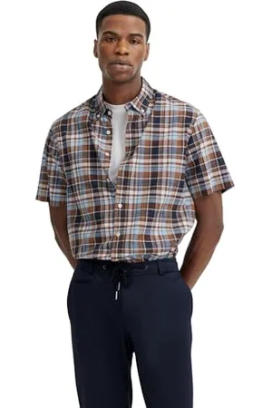 Bugatti Herren Hemd Button-Down Kurzarm Modern Fit