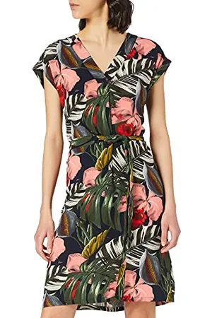 Mexx Womens Sleeveless Tropical Printed with Belt Casual Dress, , XS