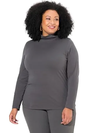 Ulla Popken Damen Shirt, Rollkragen, Slim, Langarm, , 62/64